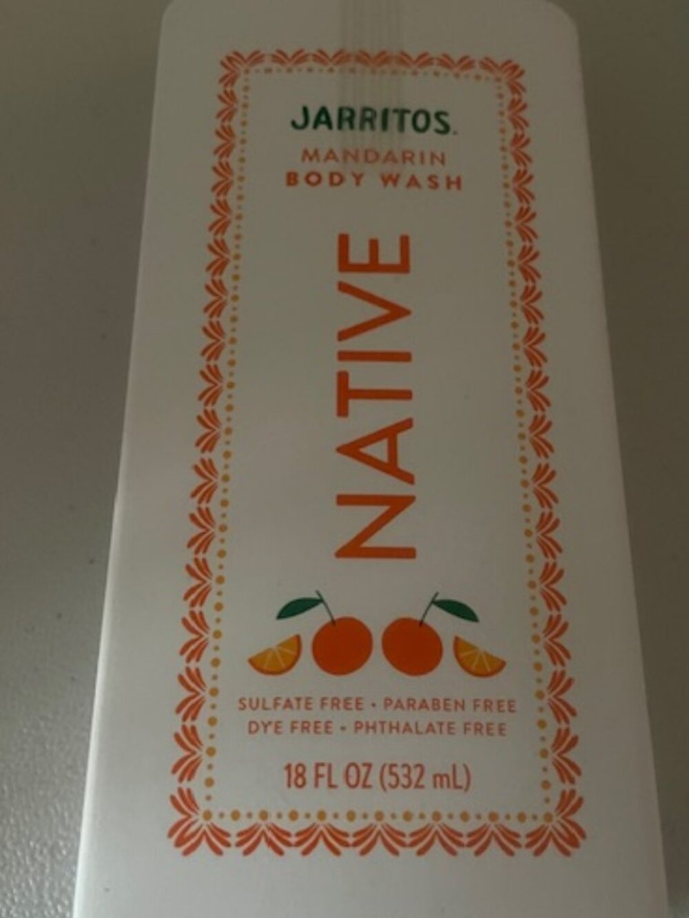 Two Brand New & Rare 18 Ounce Native Jarritos Mandarin Body Wash